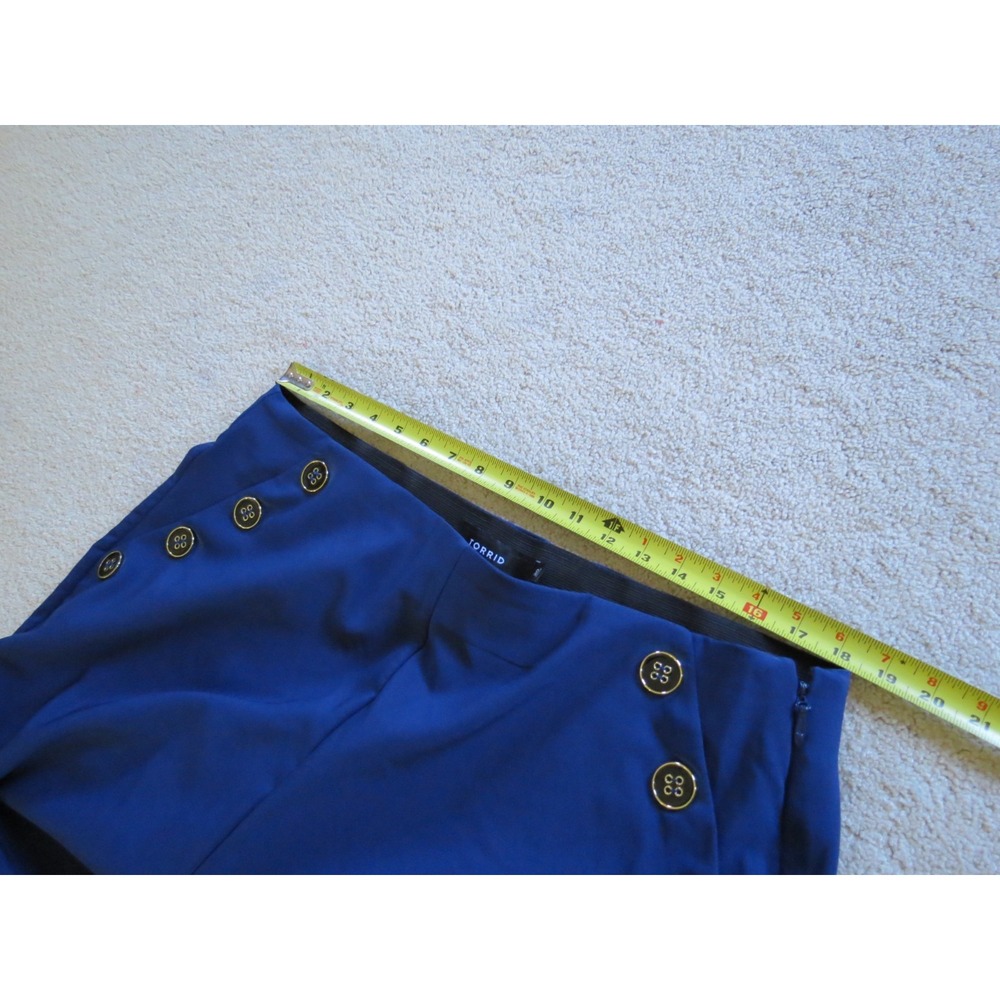 Torrid Blue Stretch Sailor Button Wide Leg Pants Womens Size 20 Regular - Picture 10 of 14